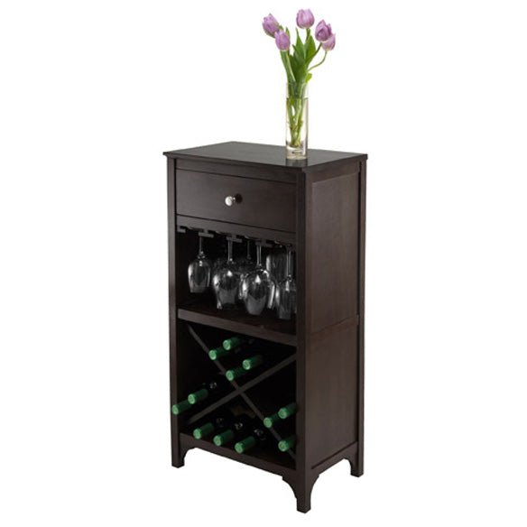 Ancona Modular Wine Cabinet, Espresso - The Bar Design