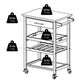 Anthony Utility Kitchen Cart, Stainless Steel Top, Black - The Bar Design