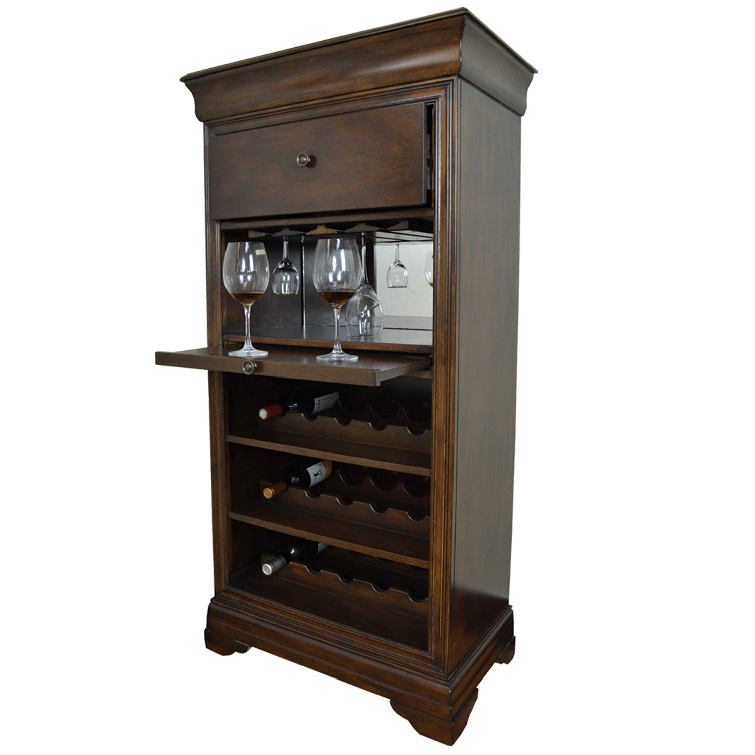 Bar Cabinet w/Wine Rack - Cappuccino - The Bar Design