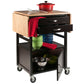 Bellini Kitchen Cart, Drop Leaf, Coffee and Natural - The Bar Design