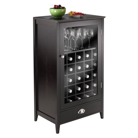 Bordeaux 25-Bottle Modular Wine Cabinet, Espresso - The Bar Design