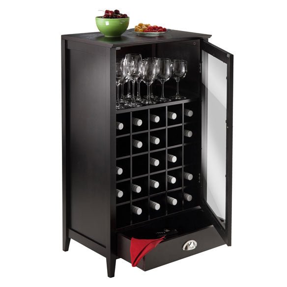 Bordeaux 25-Bottle Modular Wine Cabinet, Espresso - The Bar Design