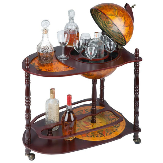 Design Toscano Old World Extended Shelf Italian Replica Globe Bar Cart - The Bar Design