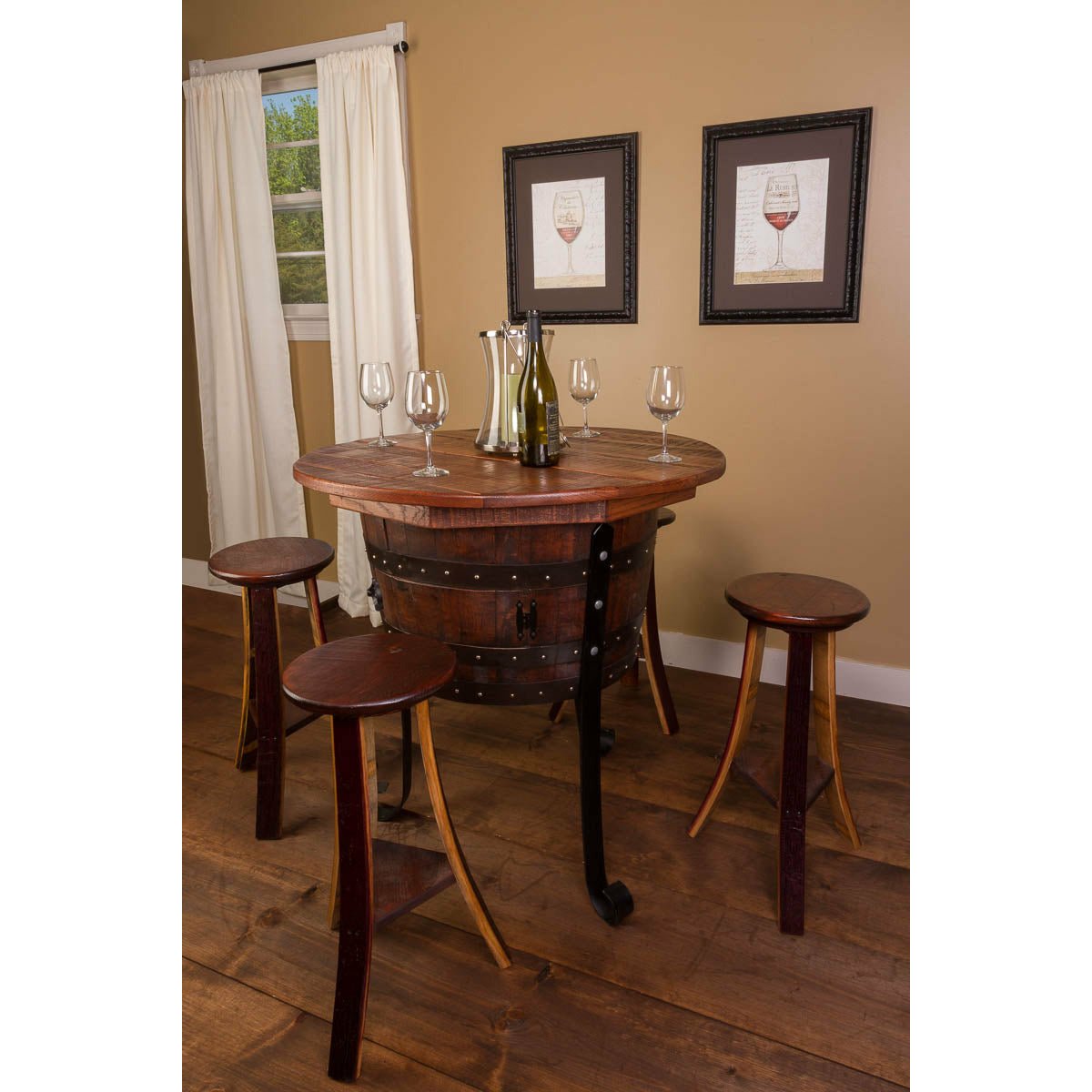 Napa East Old World Table with Cabinet Set - The Bar Design