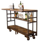 Napa East Vintage Cart Rolling Bar with Shelf - The Bar Design