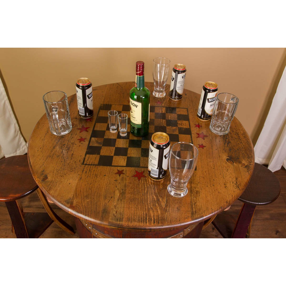 Napa East Wine Barrel Game Table Set - The Bar Design