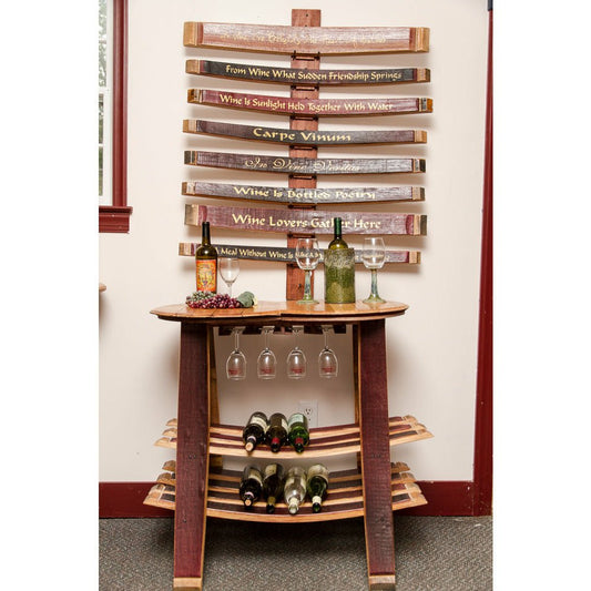 Napa East Wine Barrel Table Rack With Glass Holder - The Bar Design