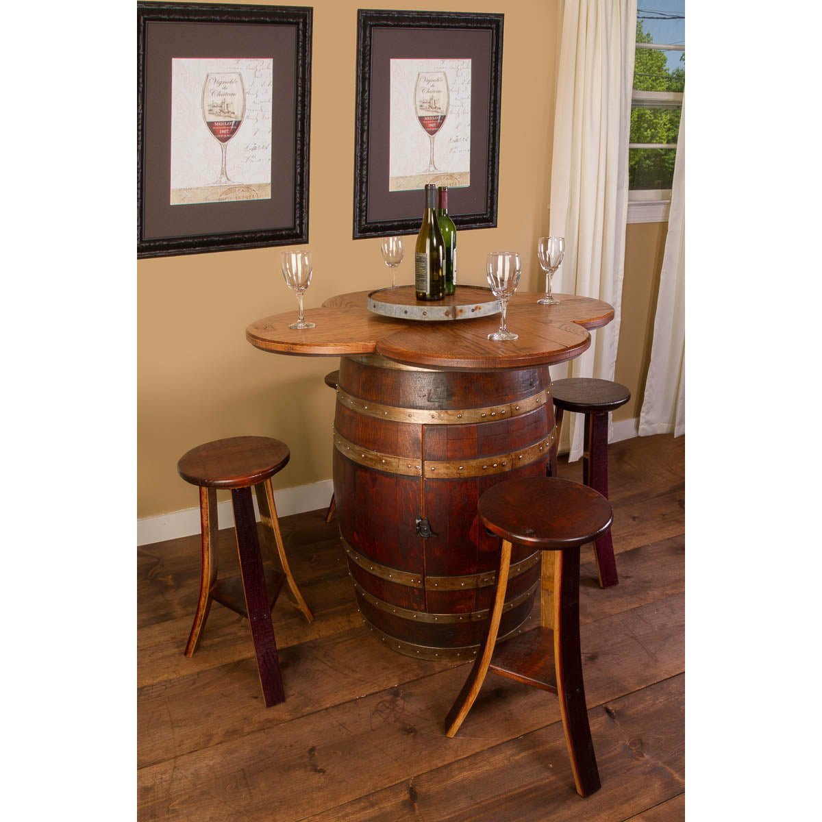 Napa East Wine Barrel Table Set: Cabinet Base - The Bar Design