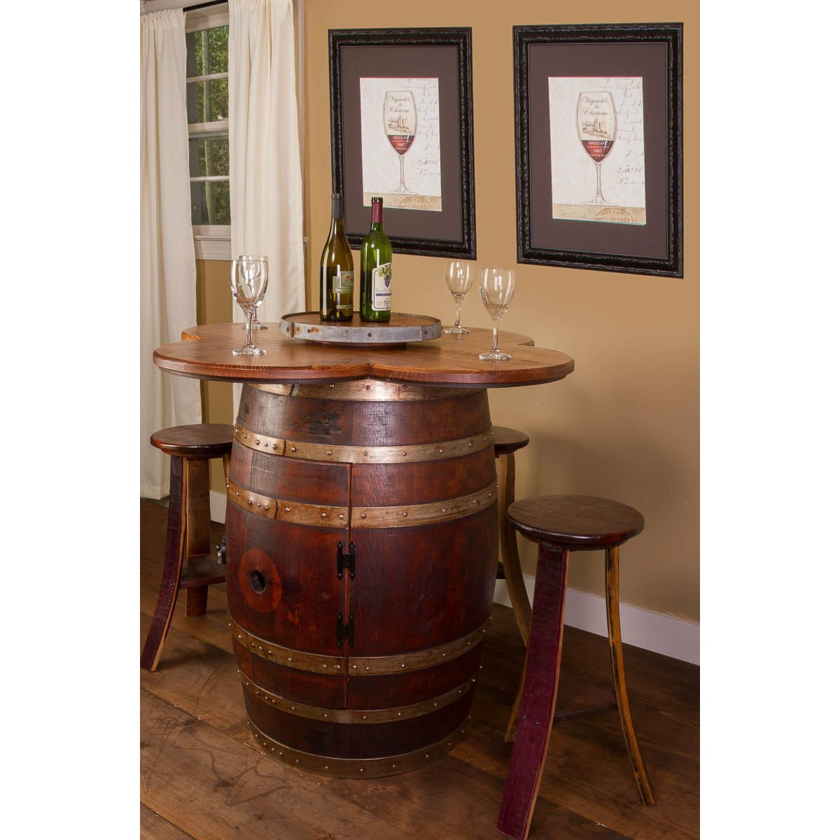 Napa East Wine Barrel Table Set: Cabinet Base - The Bar Design