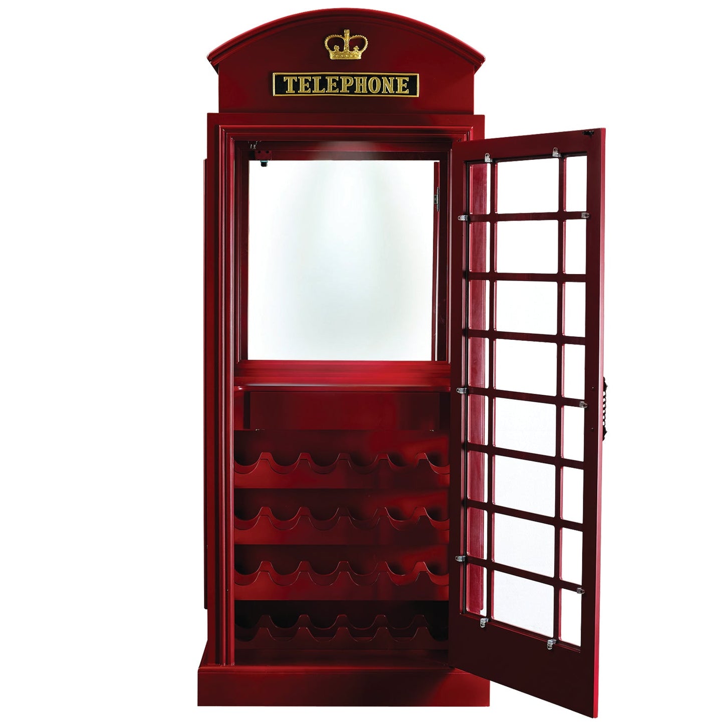 RAM Game Room Old English Telephone Booth Bar Cabinet - The Bar Design
