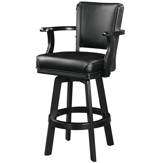 RAM Game Room Swivel Barstool with Arms - Black - The Bar Design
