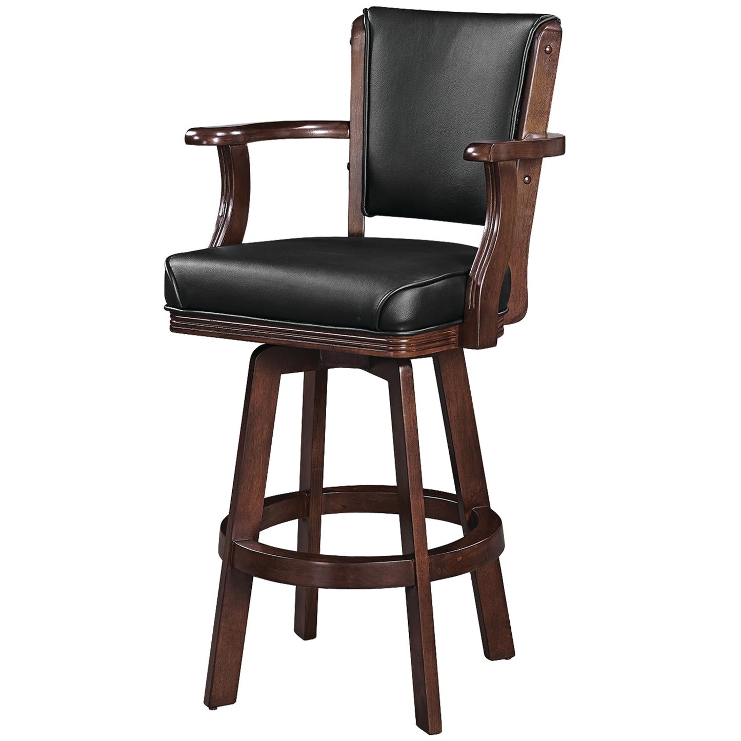 RAM Game Room Swivel Barstool with Arms - Cappuccino - The Bar Design