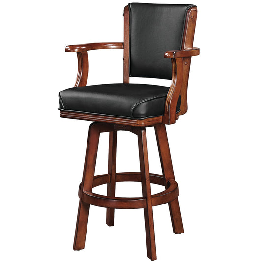 RAM Game Room Swivel Barstool with Arms - Chestnut - The Bar Design