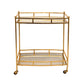 Sabebrook Home Metal 28" 2 Tier Bar Cart, Gold Rectangle - The Bar Design