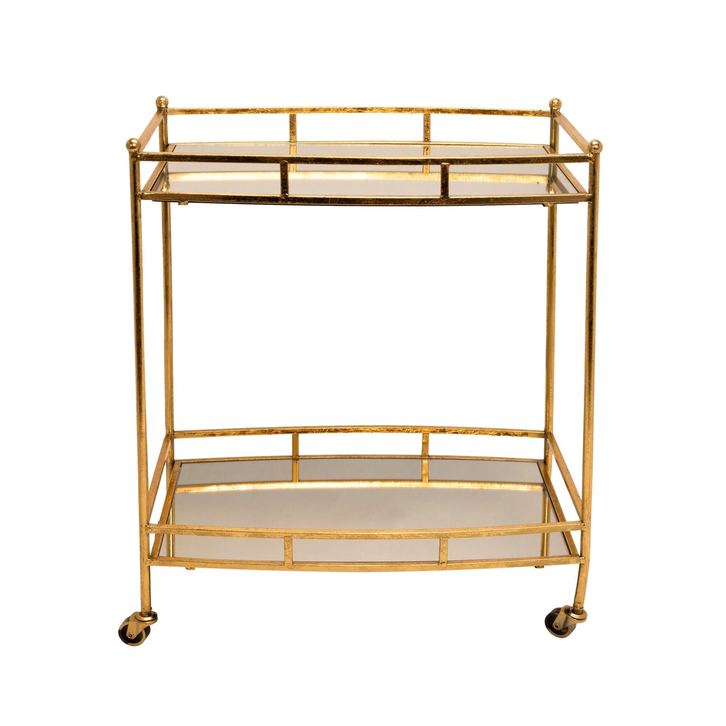Sabebrook Home Metal 28" 2 Tier Bar Cart, Gold Rectangle - The Bar Design