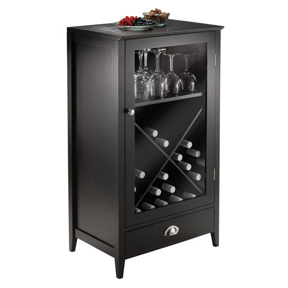 Winesome Wood Bordeaux Modular Wine Cabinet, Espresso - The Bar Design