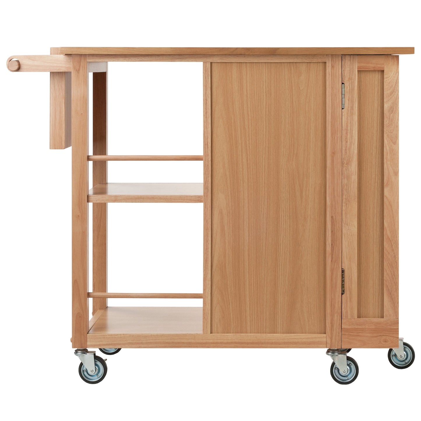Winesome Wood Douglas Utility Kitchen Cart, Natural - The Bar Design