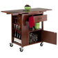 Winesome Wood Gregory Kitchen Cart, Extendable Top, Walnut - The Bar Design