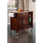 Winesome Wood Mabel Kitchen Cart, Walnut and Natural - The Bar Design