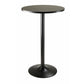 Winesome Wood Obsidian Round Bar Height Table, Black - The Bar Design