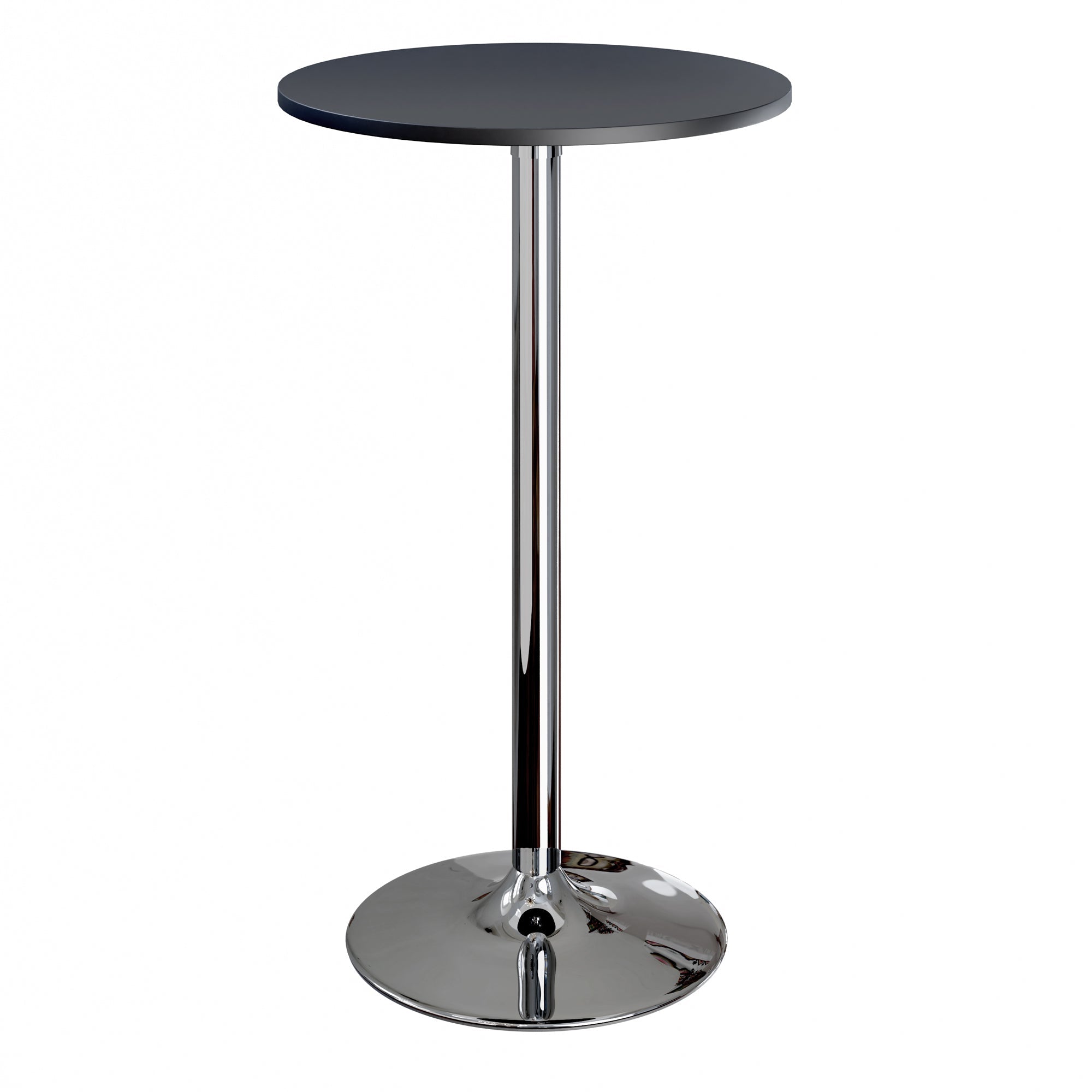 Winesome Wood Spectrum 3-Pc Bar Height Table with 2 Adjustable Air Lift Backless Stools, Black and Chrome - The Bar Design