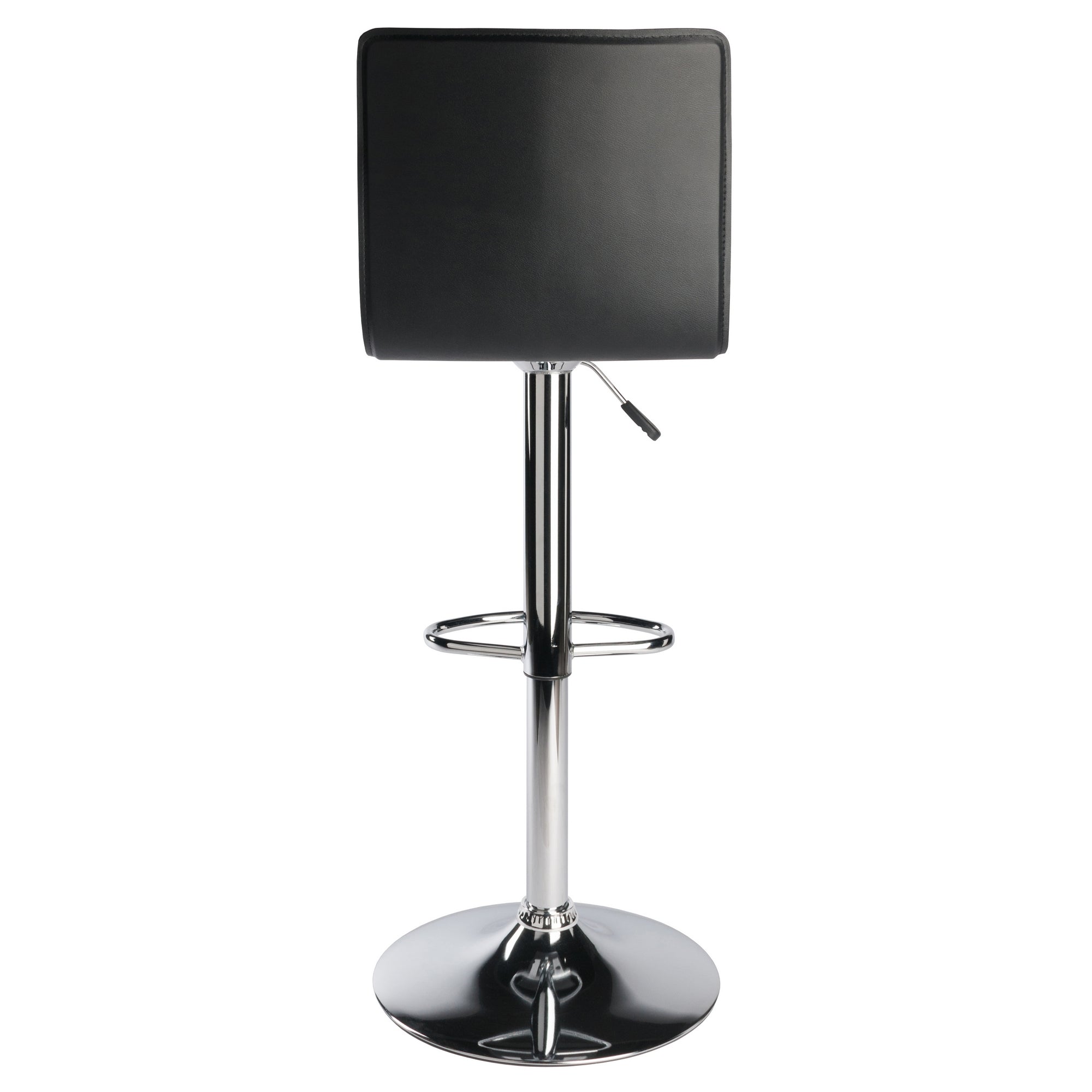 Winesome Wood Spectrum 3-Pc Bar Height Table with 2 Adjustable Air Lift L-Back Stools, Black and Chrome - The Bar Design